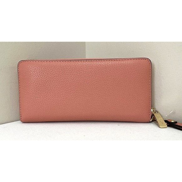 New Michael Kors Jet Set Large Travel Continental Wallet Leather Sherbert - Picture 2 of 5
